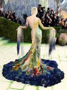 Emma painted gown close-up