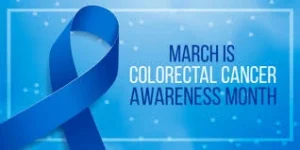 colorectal cancer awareness / blue ribbon / medical awareness graphic