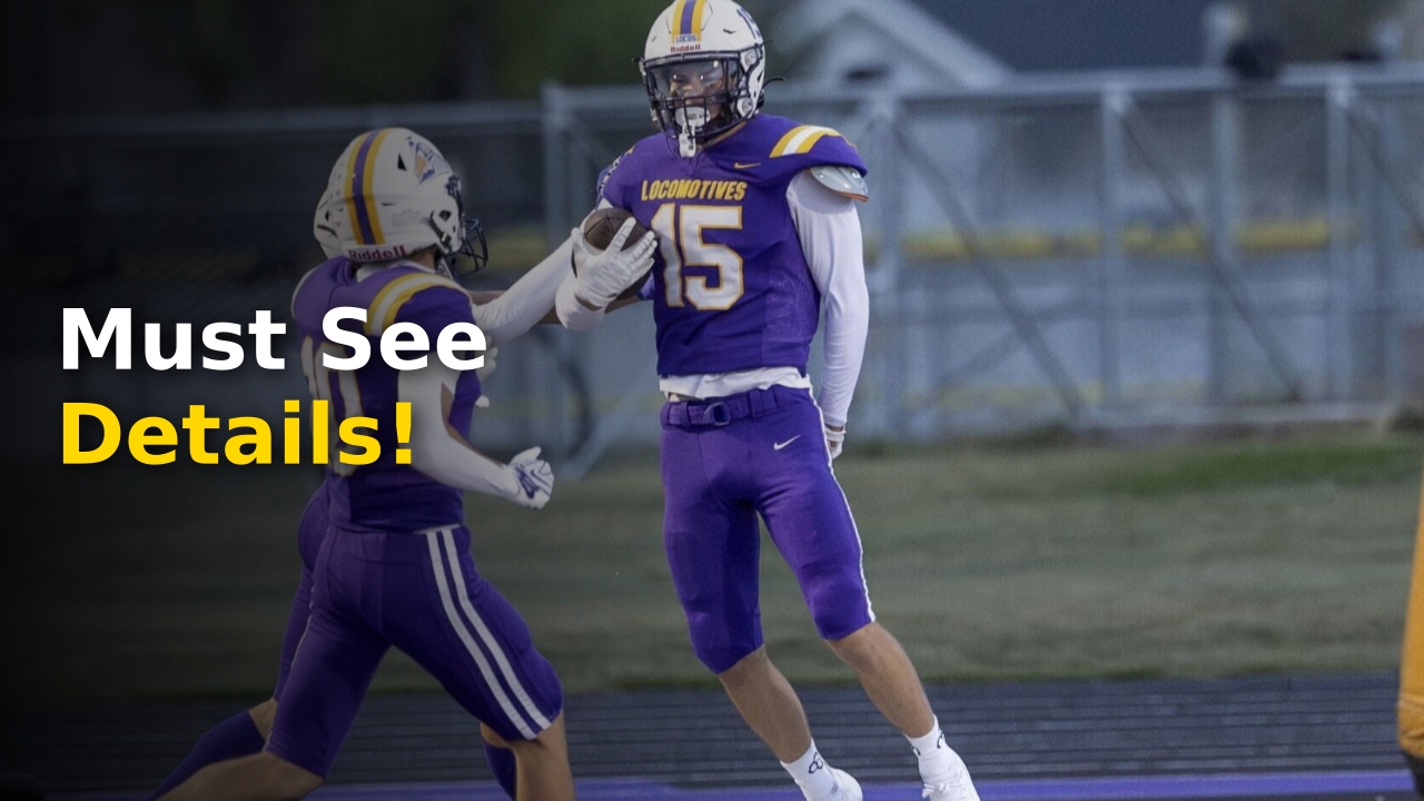 Action shot of Montana high school football games with players in full gear
