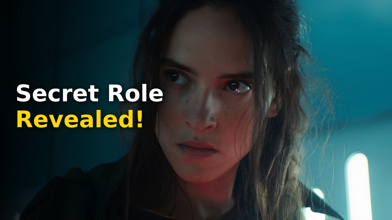 Adria Arjona smiling during a podcast interview while teasing her DCU costume