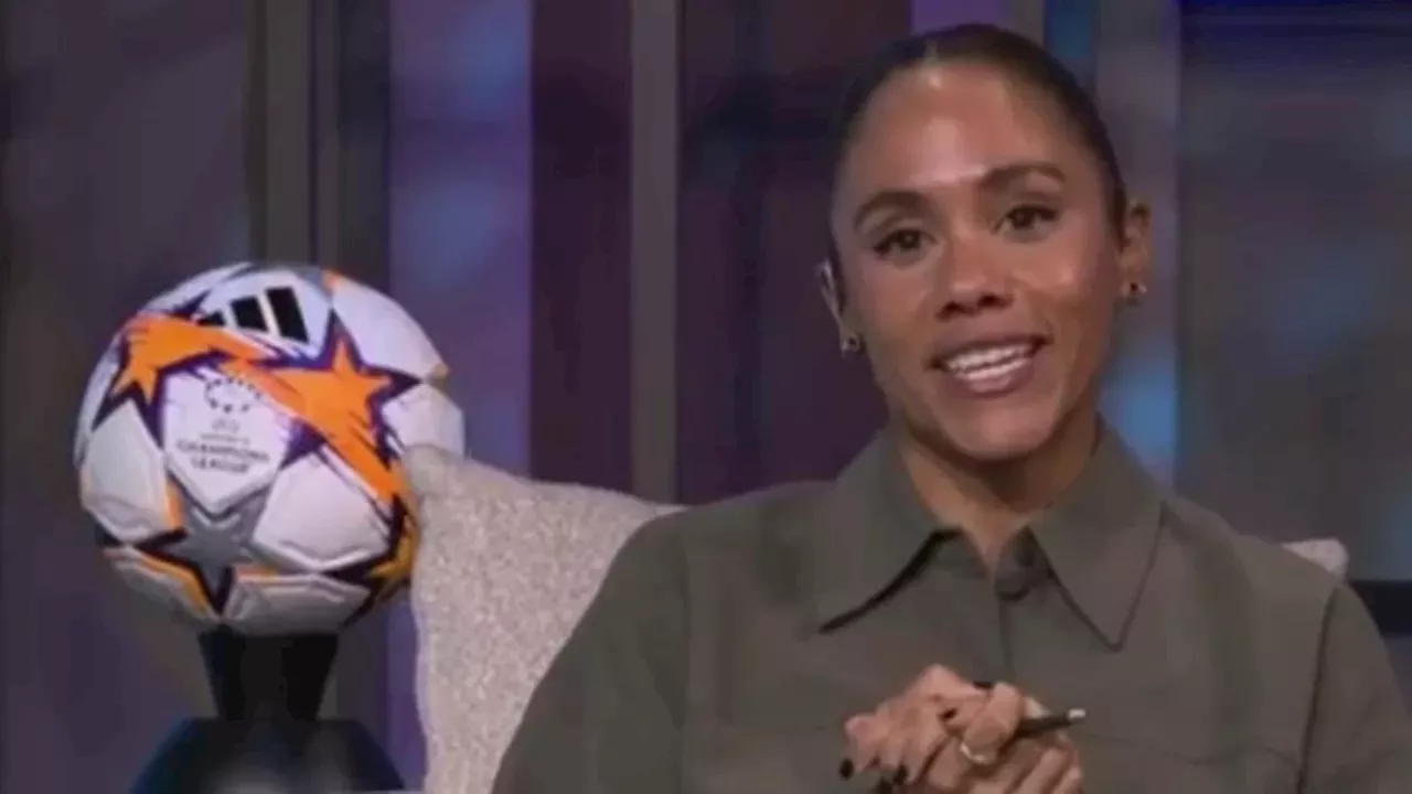 Alex Scott on set of Disney's The Hangout Women's Champions League show
