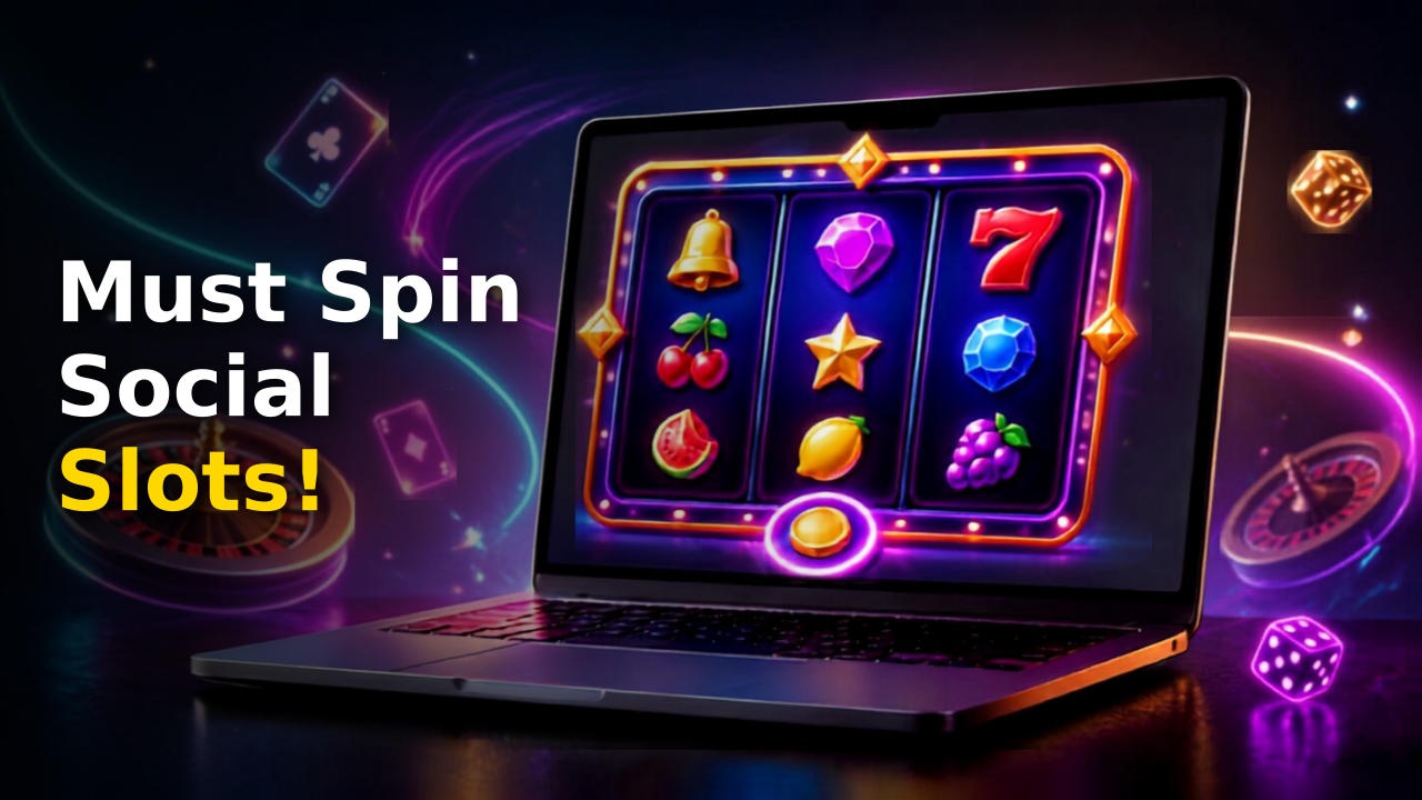 An array of premium mobile slot machines highlighting the best social slots on a sleek digital interface
