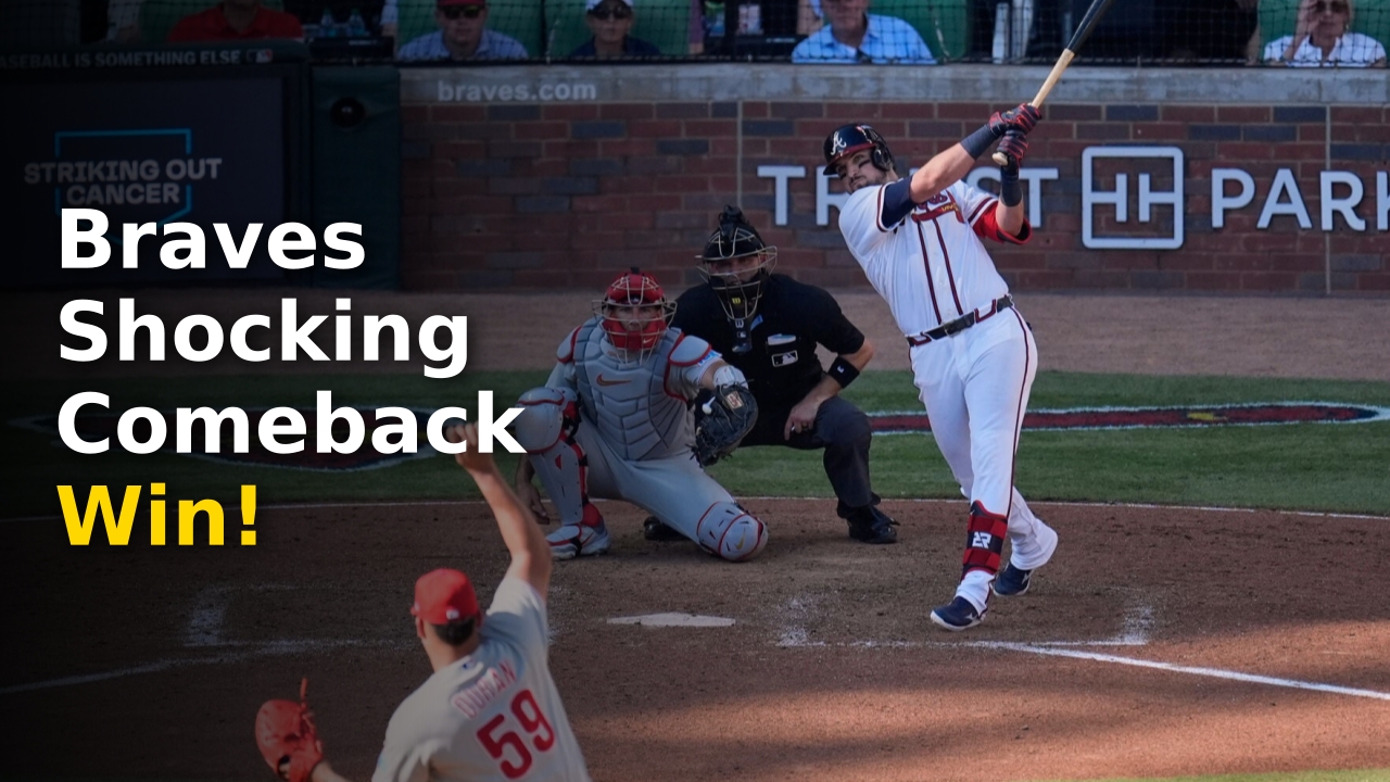 Austin Riley celebrating his game-winning home run for the Atlanta Braves