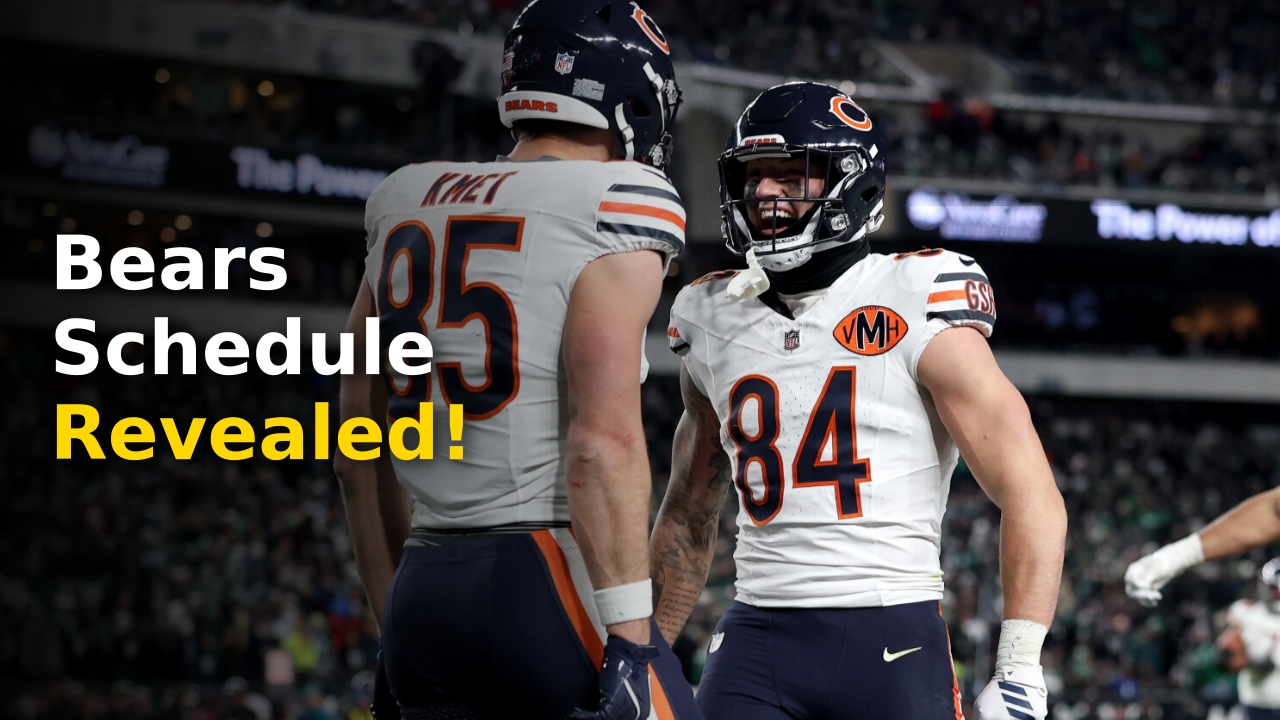 Bears 2026 schedule layout showcasing key dates and opponent logos