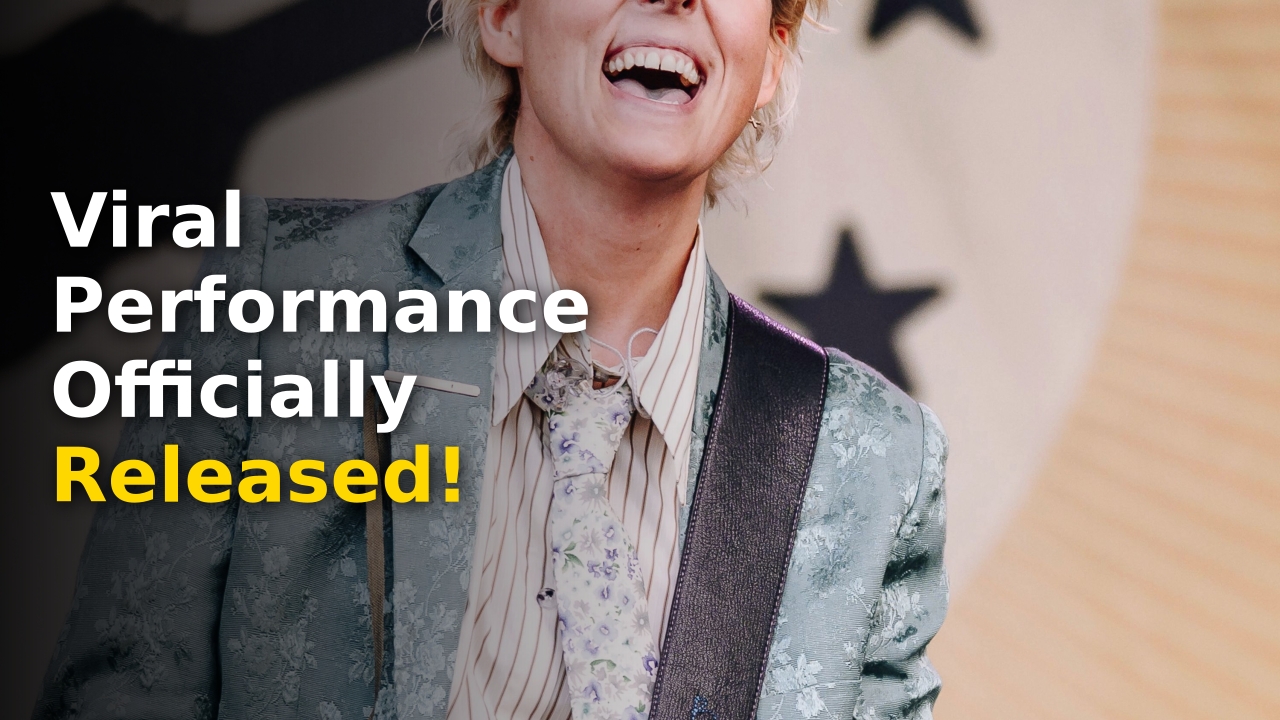 Brandi Carlile singing passionately on stage during her 2026 concert