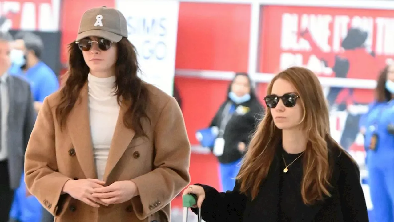 Cara Delevingne and Minke looking casually cool at JFK airport