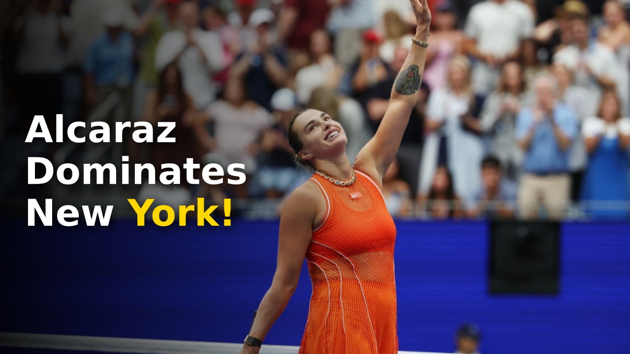 Carlos Alcaraz US Open results 2026 during a match at the Arthur Ashe Stadium