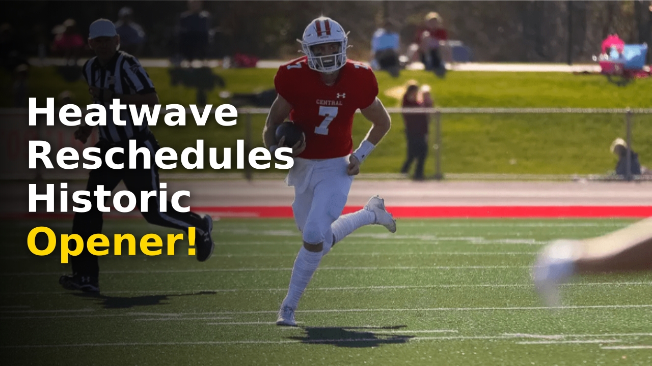 Central College Football team lining up on the gridiron for a high-stakes matchup