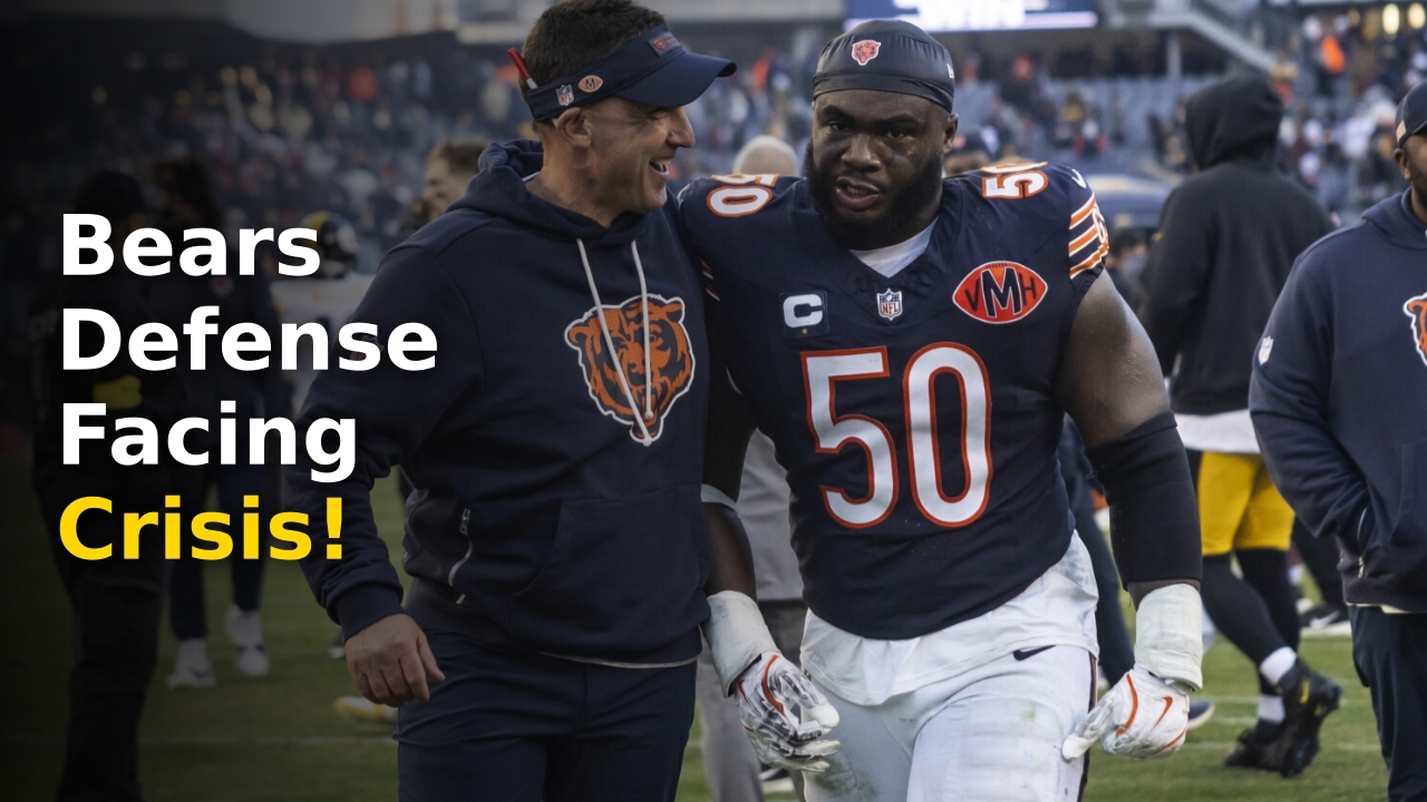 Chicago Bears defensive players training on the field for the 2026 season