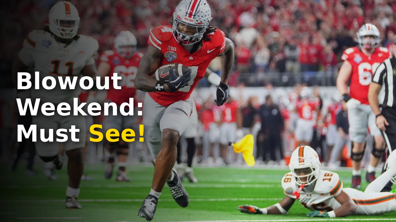 College football kickoff scene with intense stadium atmosphere