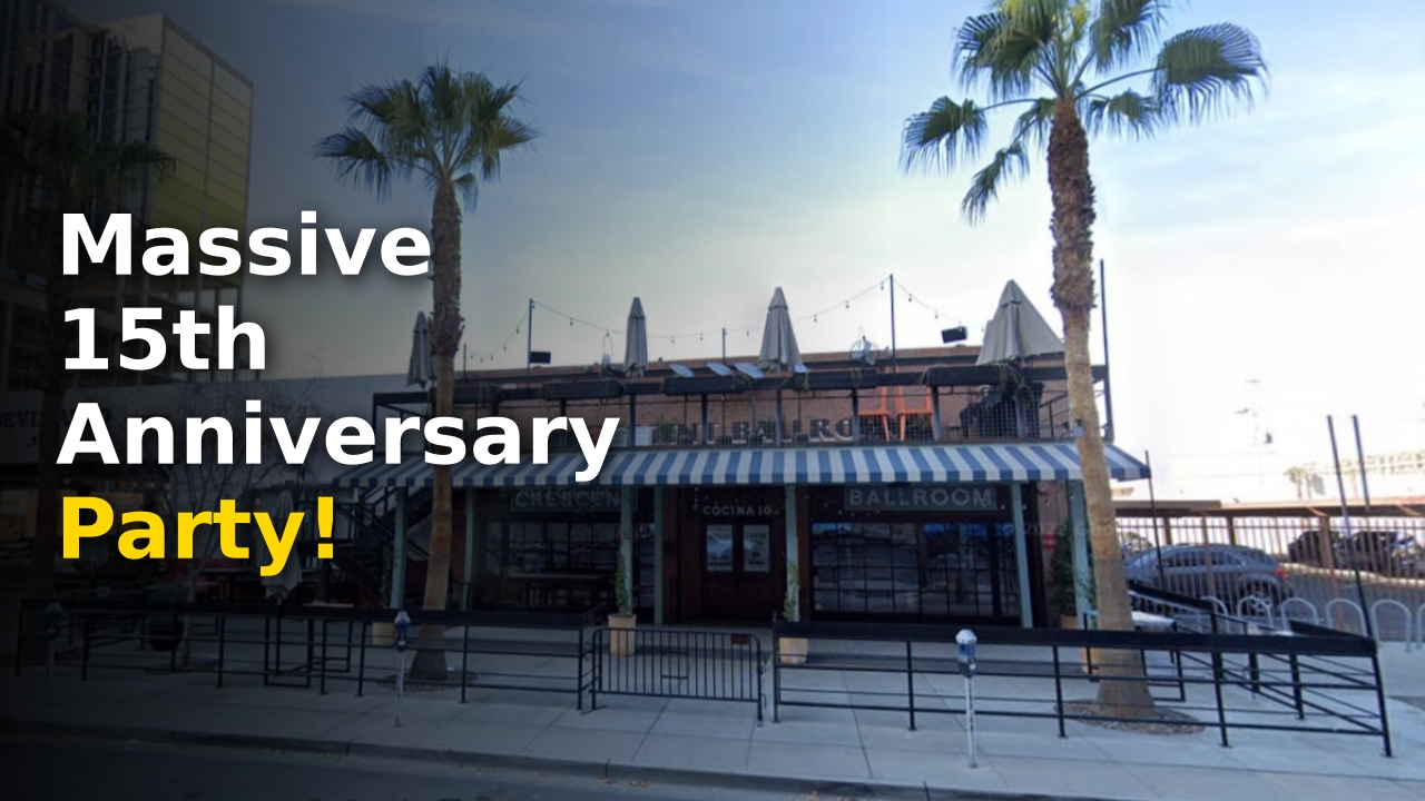Crescent Ballroom Anniversary marquee and entrance in downtown Phoenix
