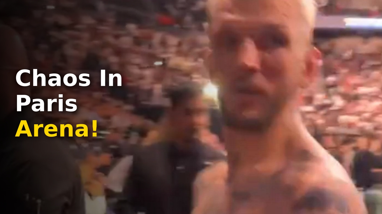 Dan Hooker UFC Paris post fight crowd confrontation and security intervention