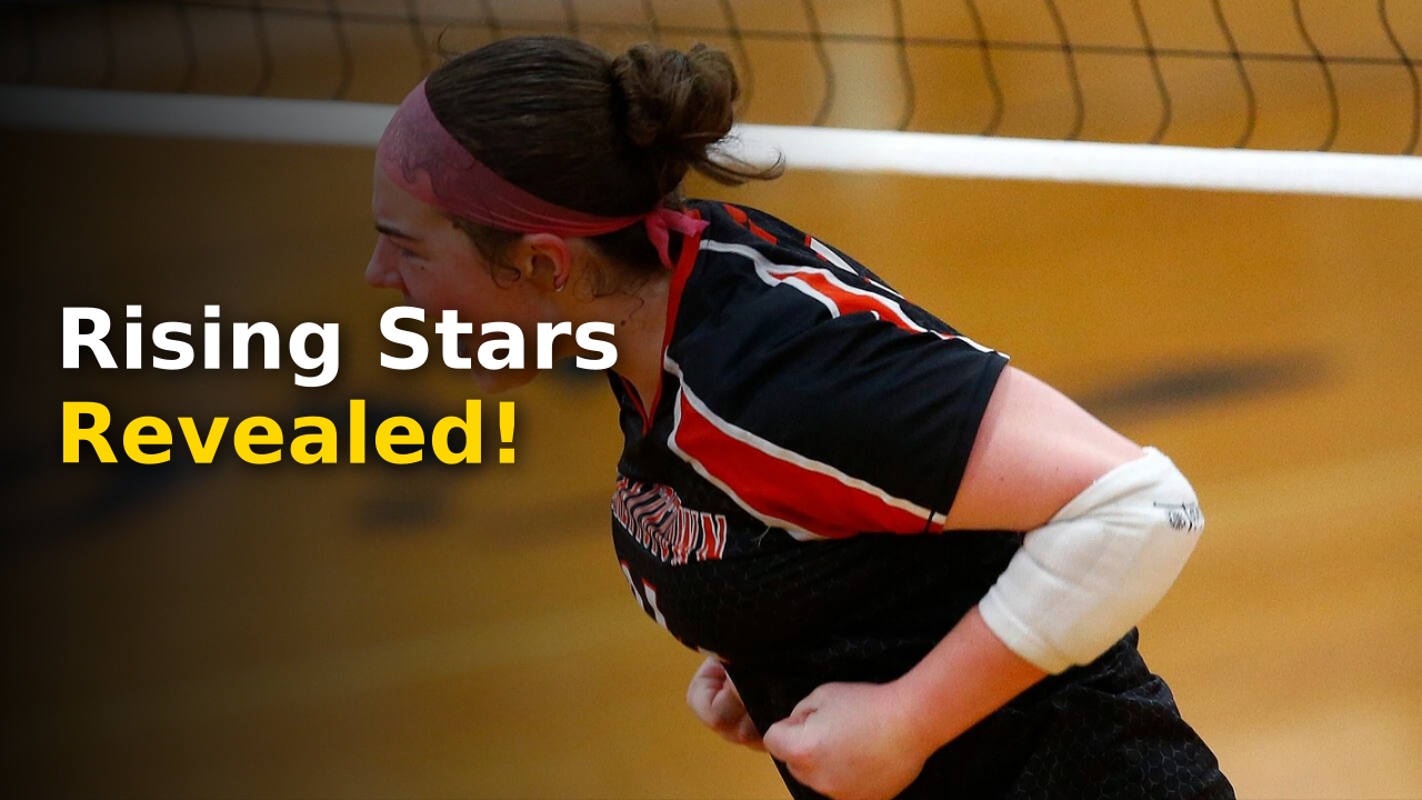 Elite NJAC high school volleyball sophomore preparing to serve during a competitive match