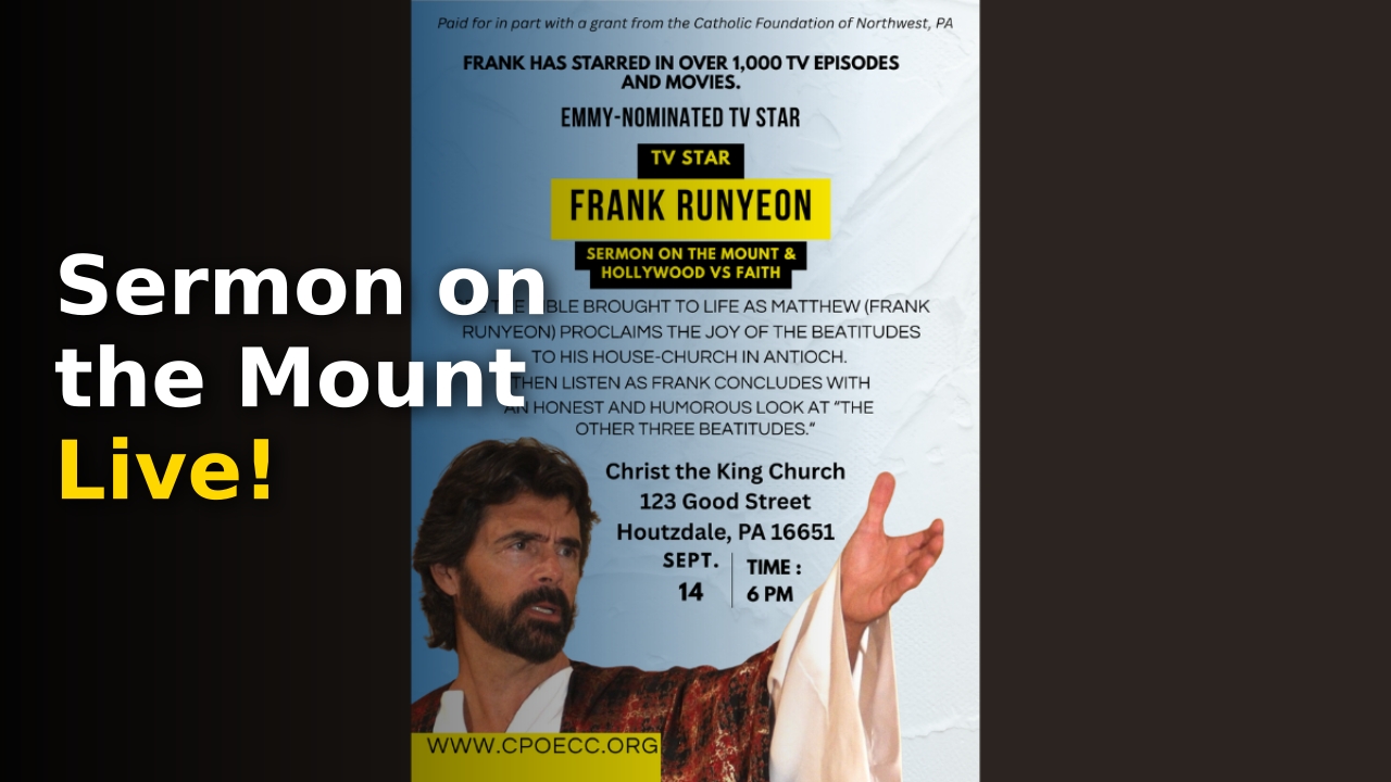 Emmy-nominated actor Frank Runyeon Houtzdale performance of Sermon on the Mount