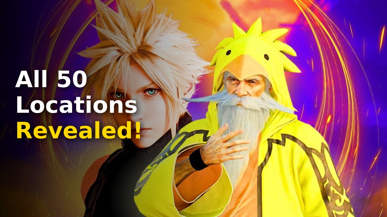 FF7 Rebirth Chocograss Locations guide banner highlighting Nibelheim cliffs