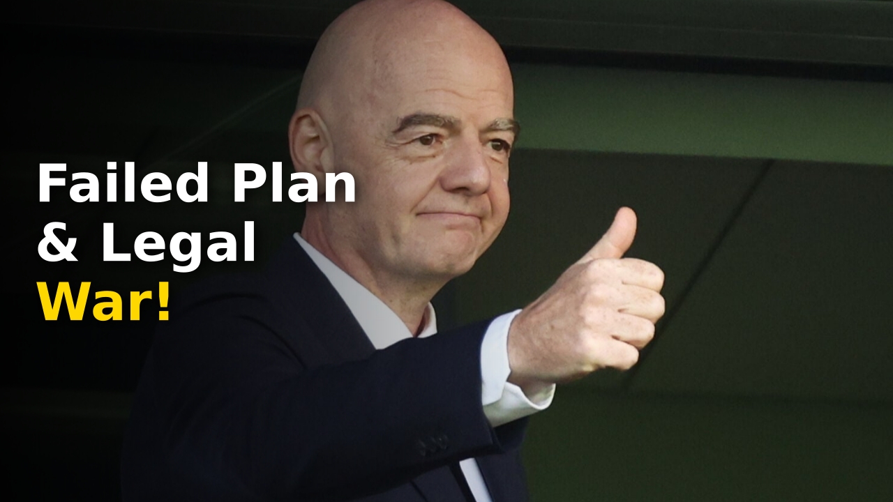 Gianni Infantino gesturing during a football match amid FIFA 2027 re-election controversy