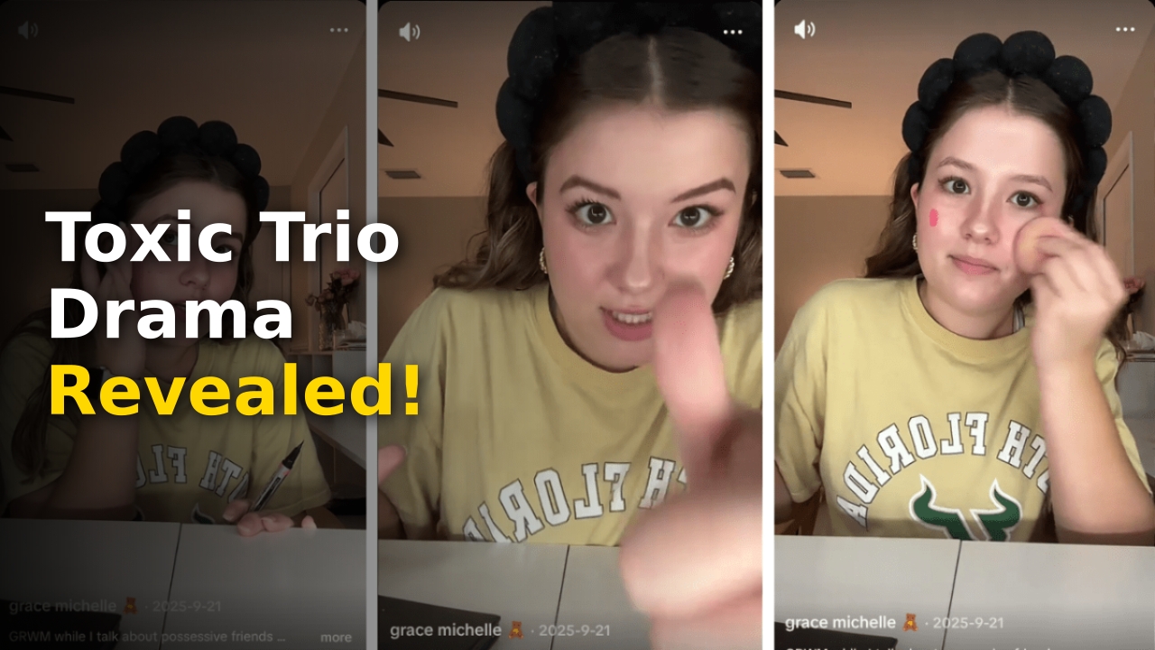 Grace Michelle viral TikTok screenshot regarding possessive friend signs