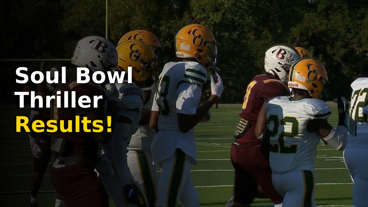 Green Oaks Giants football team during the Soul Bowl 2026 Results game