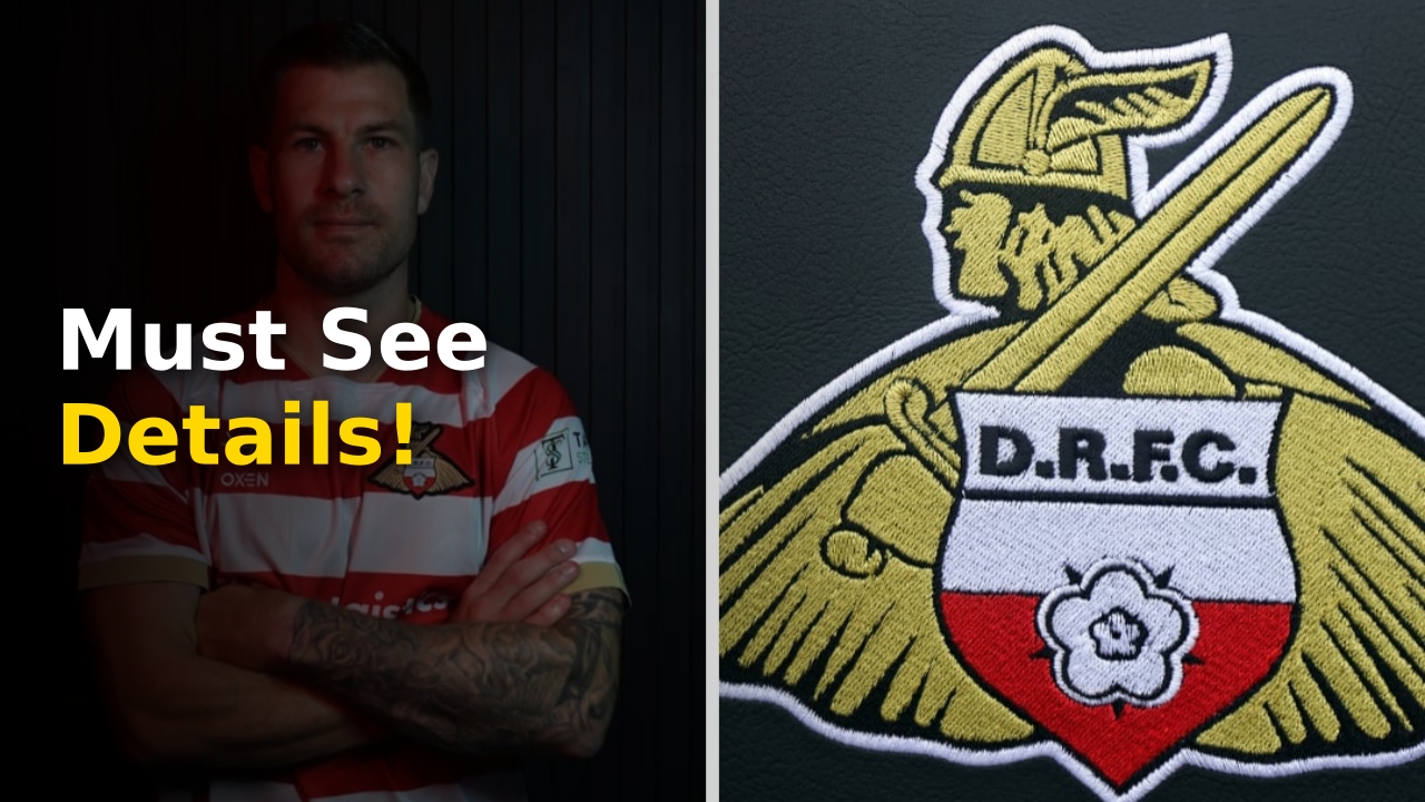 James Collins wearing the Doncaster Rovers kit after his high-profile transfer