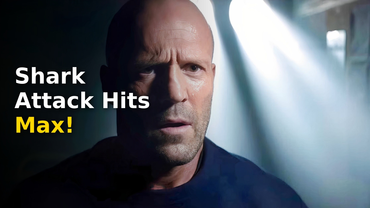 Jason Statham facing off against a giant prehistoric shark in The Meg HBO Max