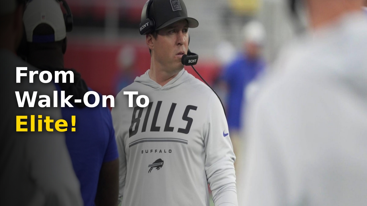 Jim Leonhard standing on the sideline coaching the Buffalo Bills defense in 2026