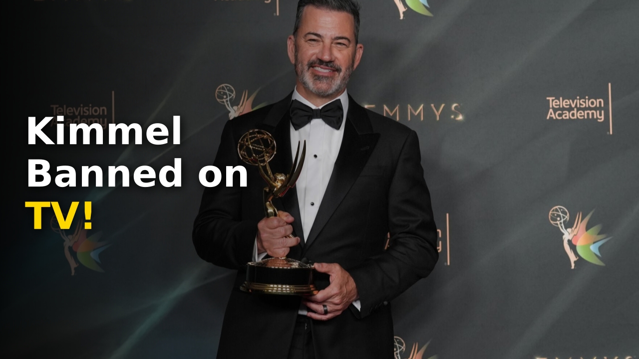 Jimmy Kimmel and James Talarico graphic highlighting Kimmel FCC censorship battle