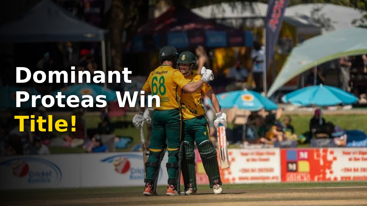 Jordan Hermann batting for South Africa during the tri-series final victory