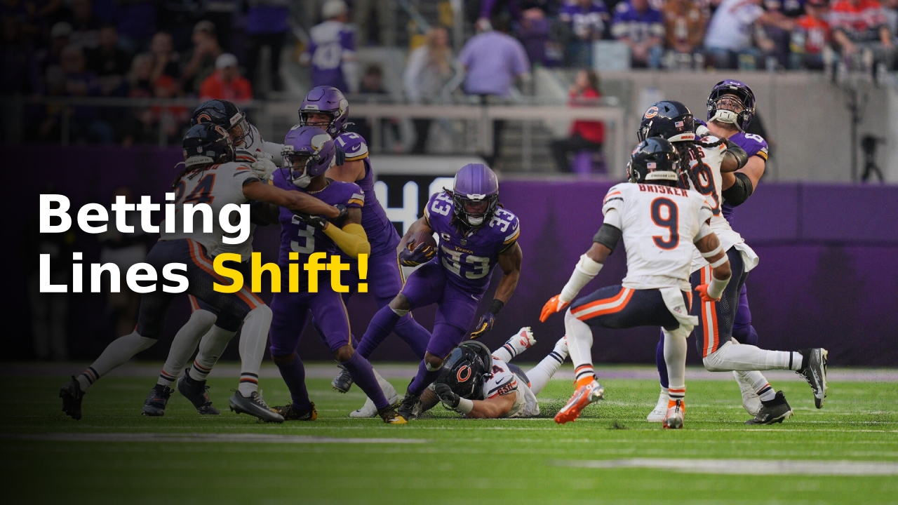 Justin Jefferson catching a pass during Vikings vs Bears 2026 matchup