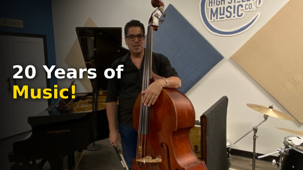 Louis Rieger celebrating High Street Music 20 years anniversary
