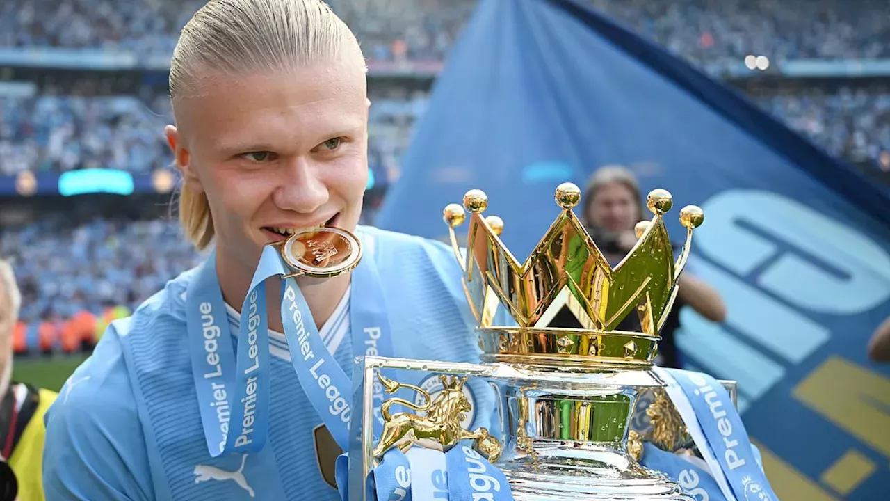 Manchester City club logo displayed on a stadium screen amid Man City financial charges verdict