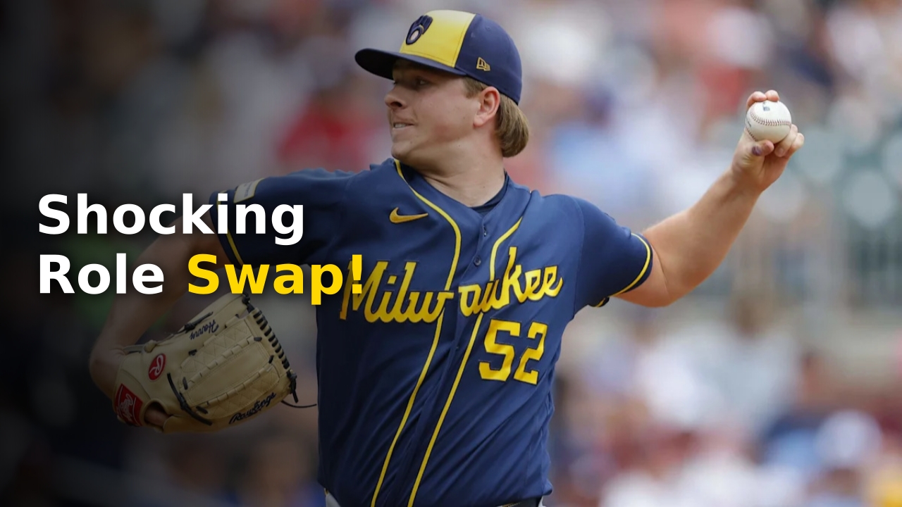 Milwaukee Brewers manager Pat Murphy talking to media about Kyle Harrison role change