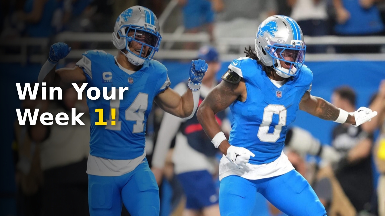 NFL player preparing for kickoff with fantasy football rankings Week 1 context