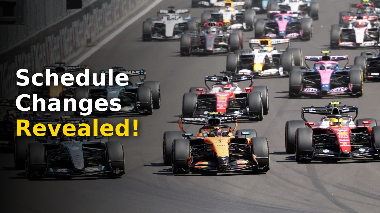 Official F1 2027 calendar announcement graphic with circuit maps