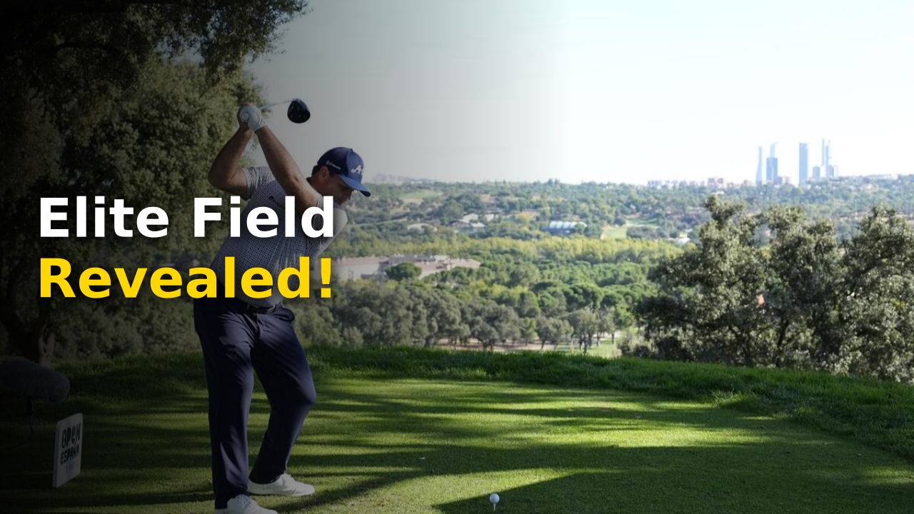 Open de España 2026 poster featuring top golfers and the Madrid club