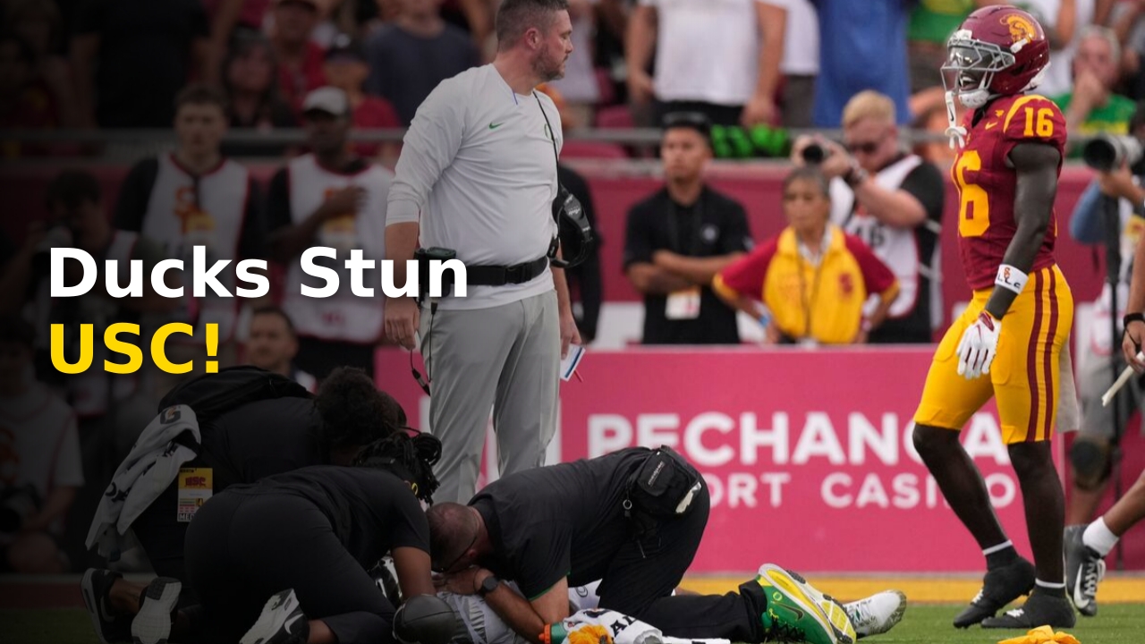 Oregon Ducks 2026 USC win in front of a packed LA Memorial Coliseum crowd