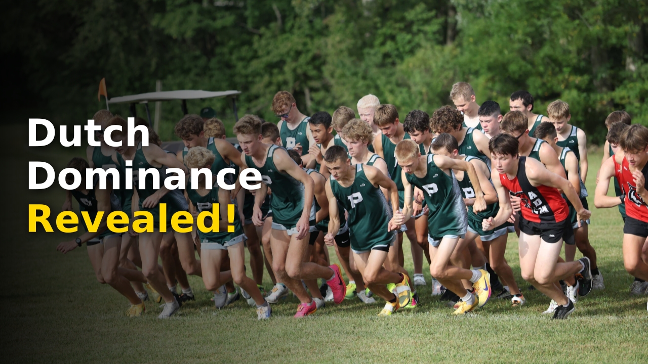 Pella High School cross country runners competing at the Pella XC Invitational 2024
