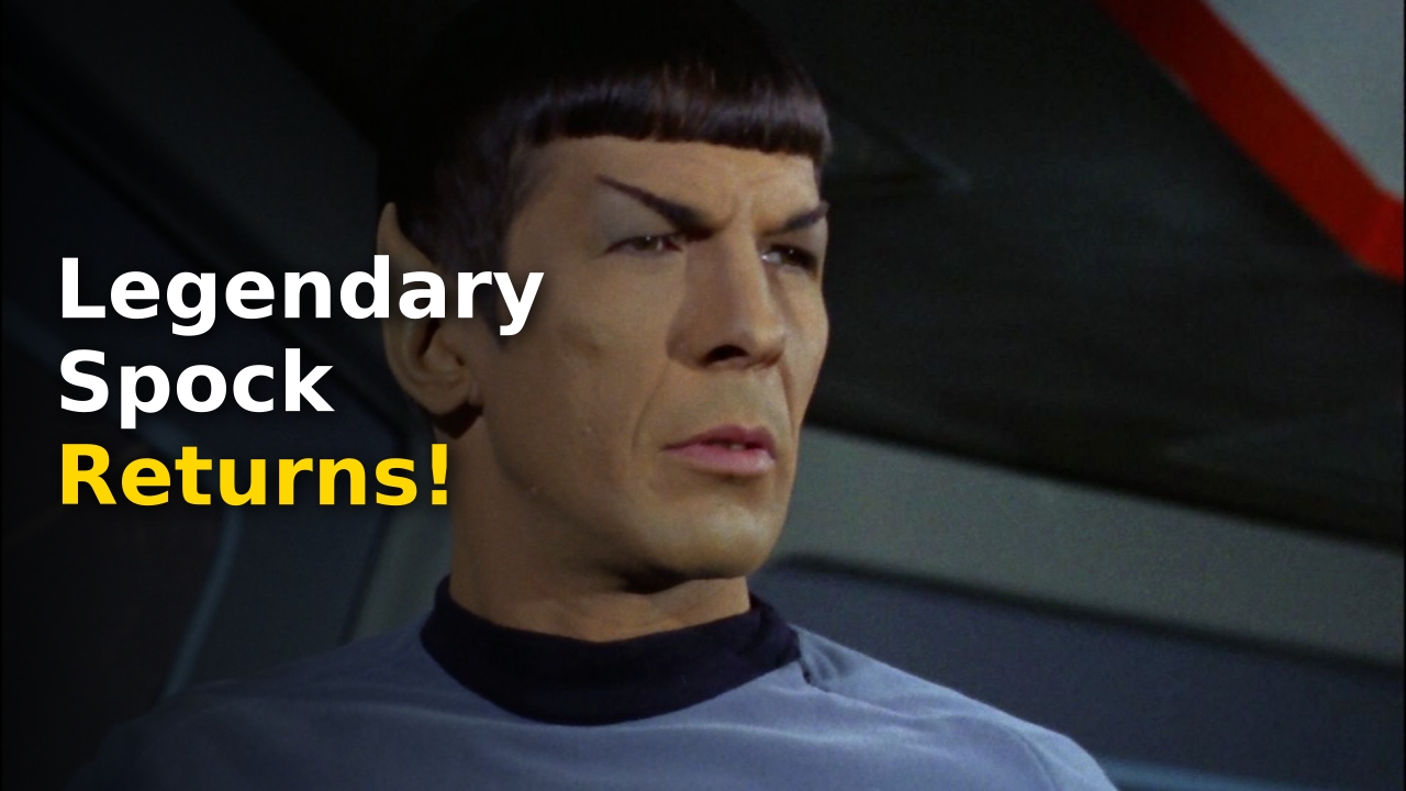 Piotr Michael as the new spock actor alongside classic archival Leonard Nimoy Spock image