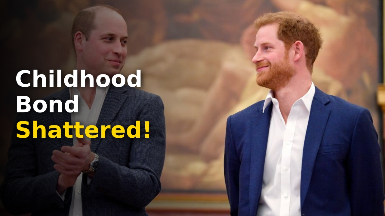 Prince William and Prince Harry standing apart at a royal event representing the William and Harry feud