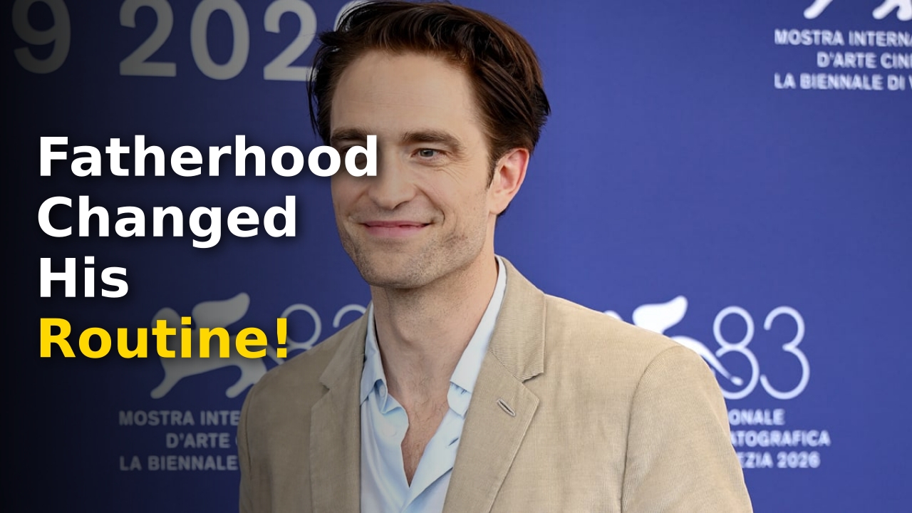 Robert Pattinson speaking during a press conference about his new life as a father