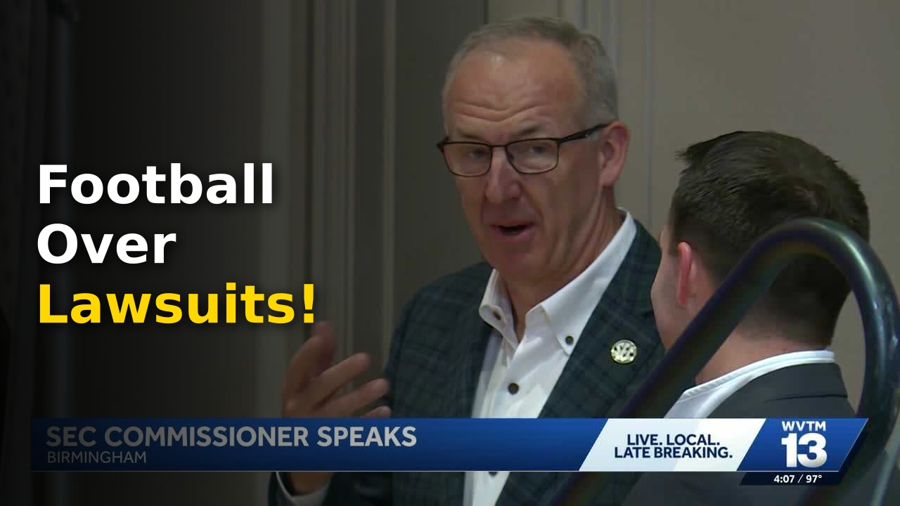 SEC commissioner Greg Sankey discussing the future of college football