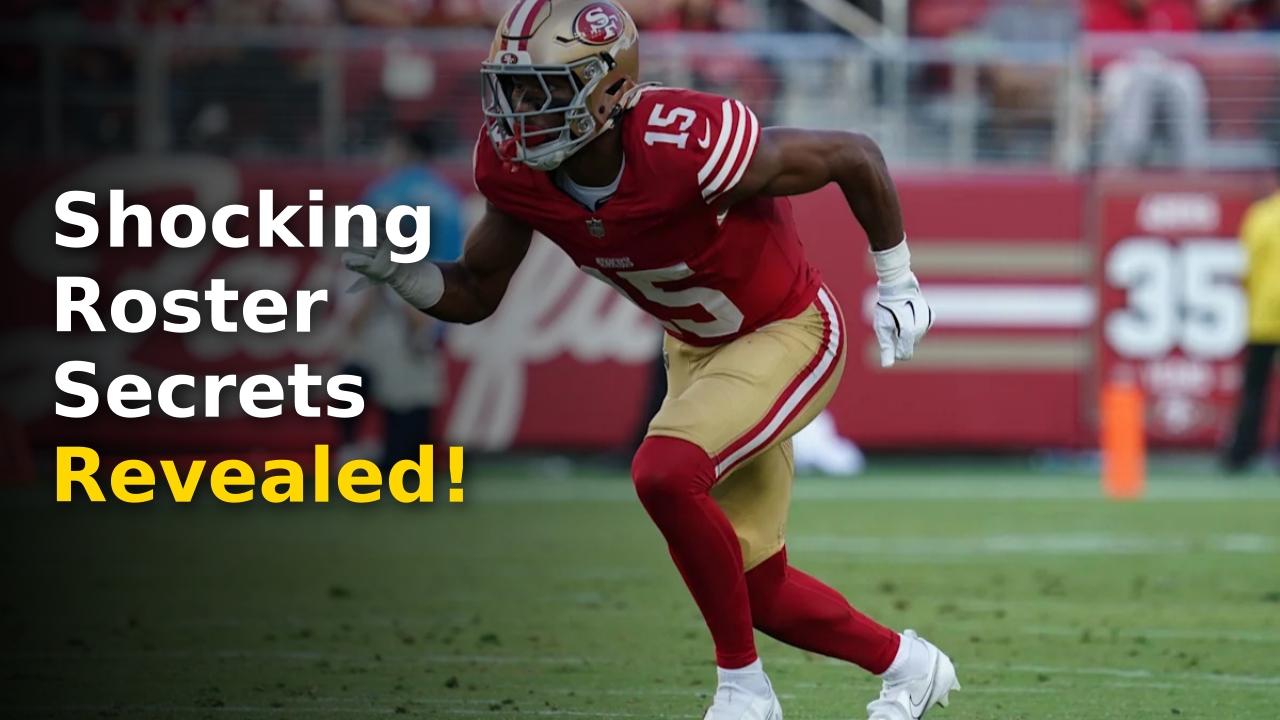 The 49ers unofficial depth chart document on a professional football field background