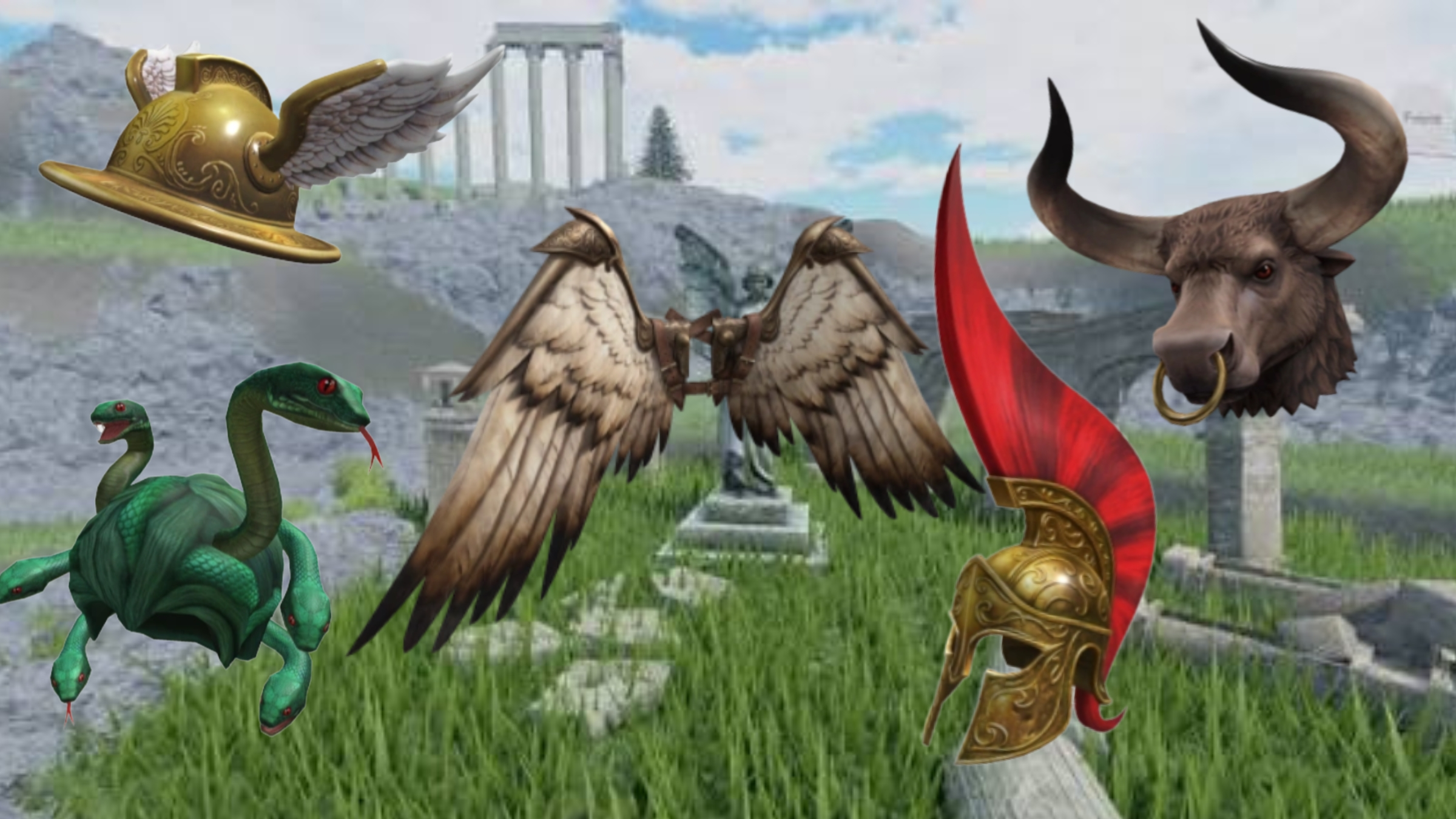 The Ares War Helmet Roblox item displayed in a promotional graphic for September 2024