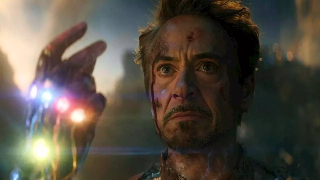 The Avengers Endgame Encore 2026 rerelease logo with a backdrop of the Infinity Stones