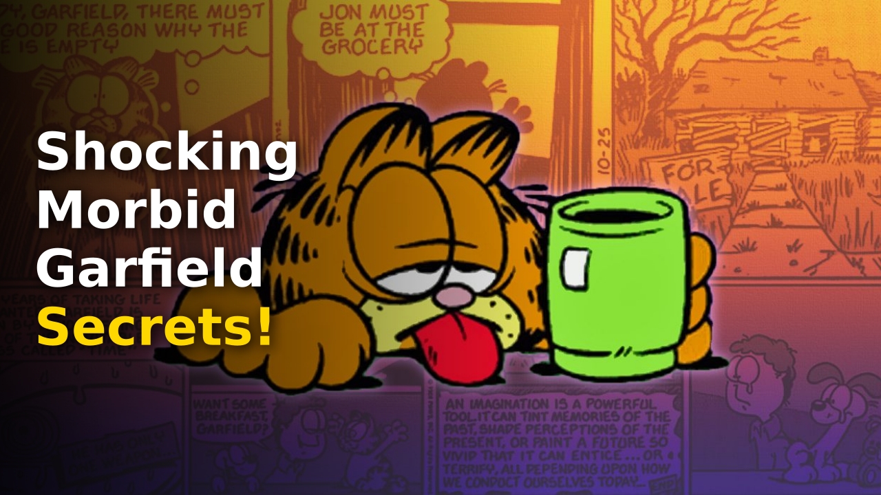 The Darkest Garfield Comic Strips featuring a shadowy Garfield in a boarding-up house