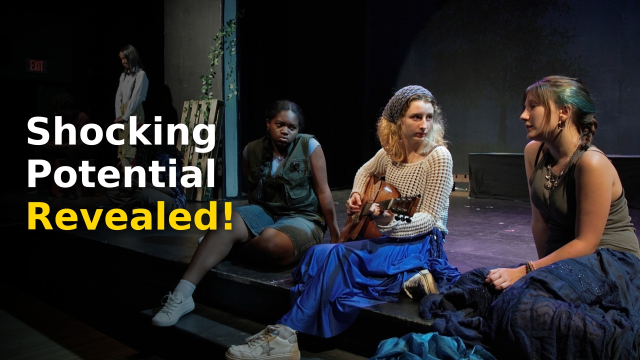 The diverse cast of the Germantown youth theater production in action