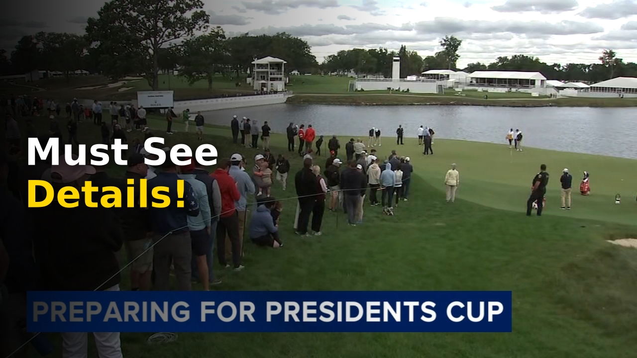 The iconic Medinah Country Club course preparing for the Presidents Cup 2026 logistics
