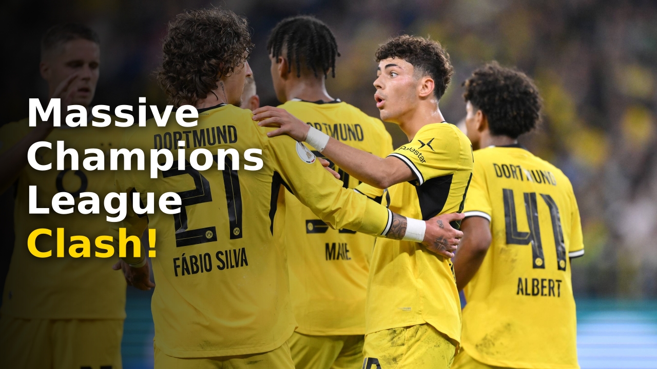 The iconic Signal Iduna Park stadium during a BVB vs Villarreal Champions League match night