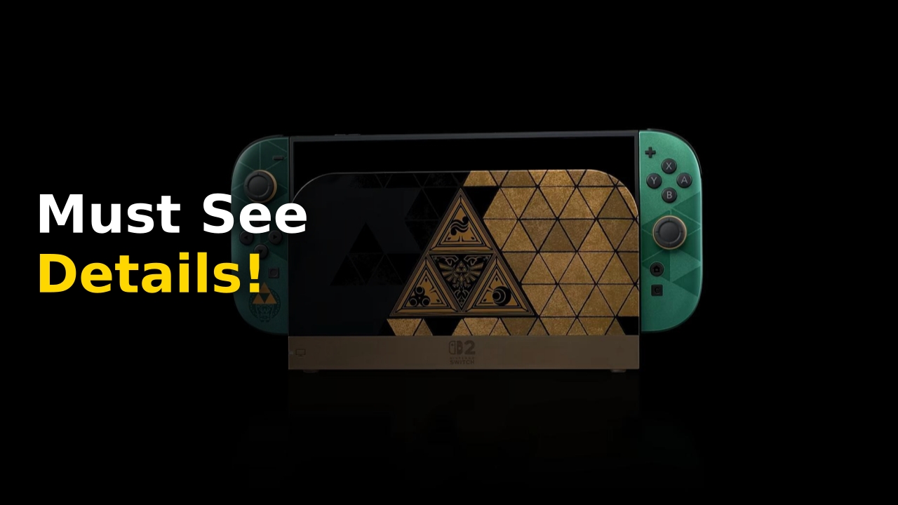 The legend of Zelda 40th Anniversary Switch 2 console and Ocarina of Time remake game box art