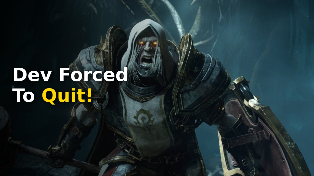 The official Blizzard logo displayed alongside a World of Warcraft Forever game interface screenshot