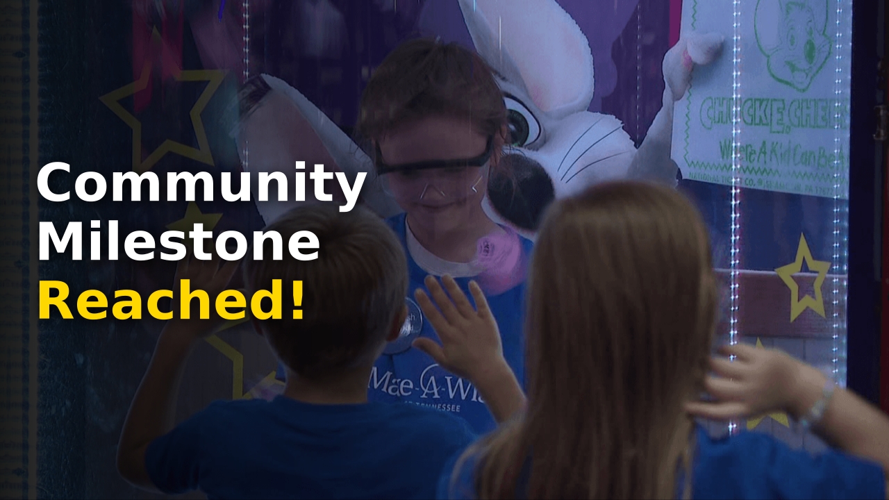 The official Make-A-Wish 2000th Milestone celebration logo and context in Chattanooga